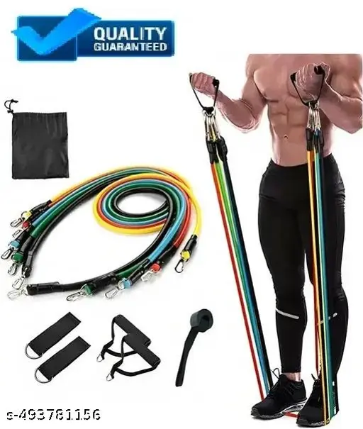 11 in 1 Pull Up Assist Resistance Bands Heavy Duty for Home Gym Yoga Workout Body Stretching Power Lifting Perfect Muscle Builder for Weights, Dumbbells, Arms, Leg, Chest, Back, Belly, Glutes