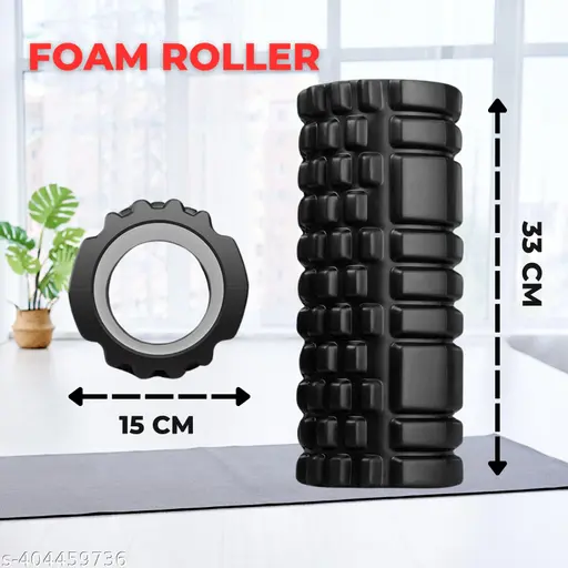 High-Density Foam Roller For Deep Tissue Massage Muscle Massage and Myofascial Trigger Point Release, Derma Roller Stick for Exercise, Fitness, Back Pain, Physiotherapy, Yoga Wheel, Pilates Exercise Equipment Muscle Relief